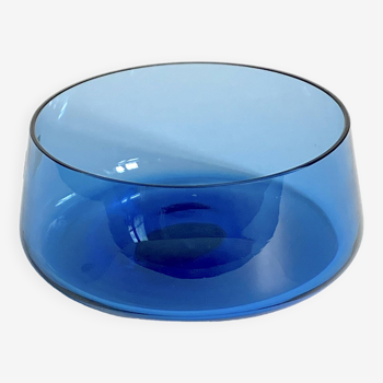 Vintage blue glass bowl bowl by zephir busine 50's 60's Scandinavian style.