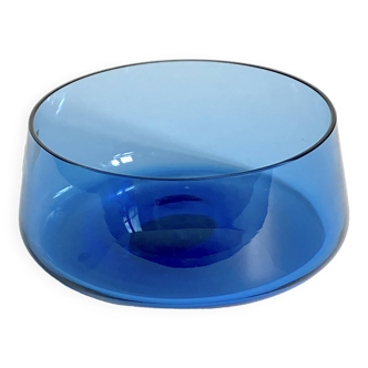 Vintage blue glass bowl bowl by zephir busine 50's 60's Scandinavian style.