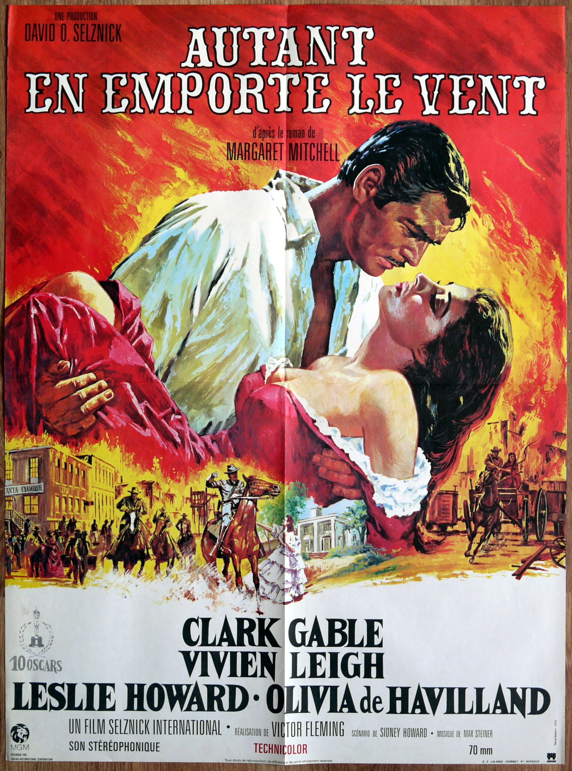 Original movie poster "Gone with the Wind" Clark Gable