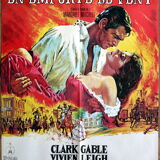 Original movie poster "Gone with the Wind" Clark Gable