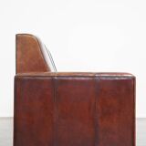 Sturdy and large vintage sheepskin design 4-seater sofa with a sleek look