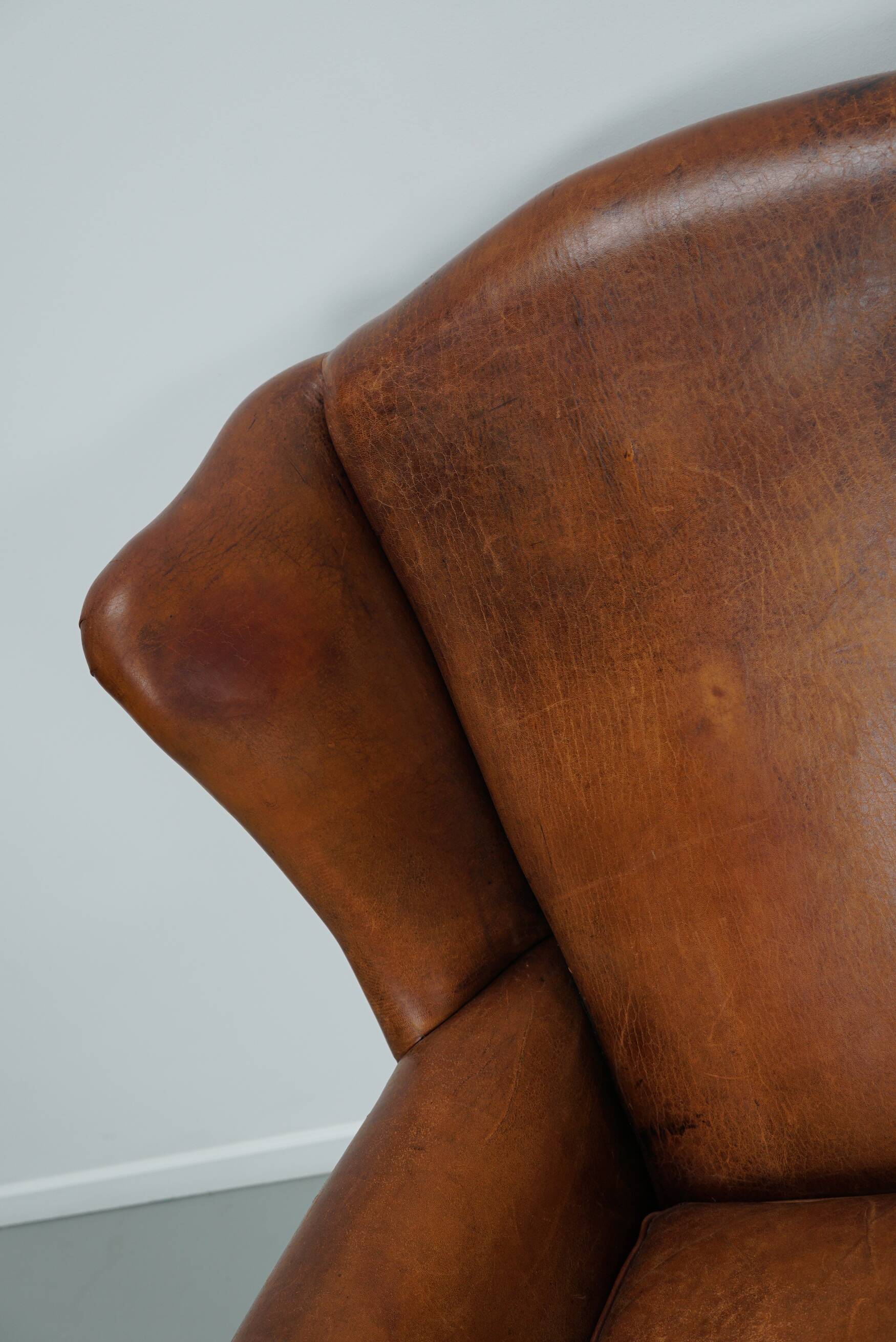 Vintage Dutch Cognac Colored Leather Vintage Dutch Cognac Colored Leather Club ChairClub Chair