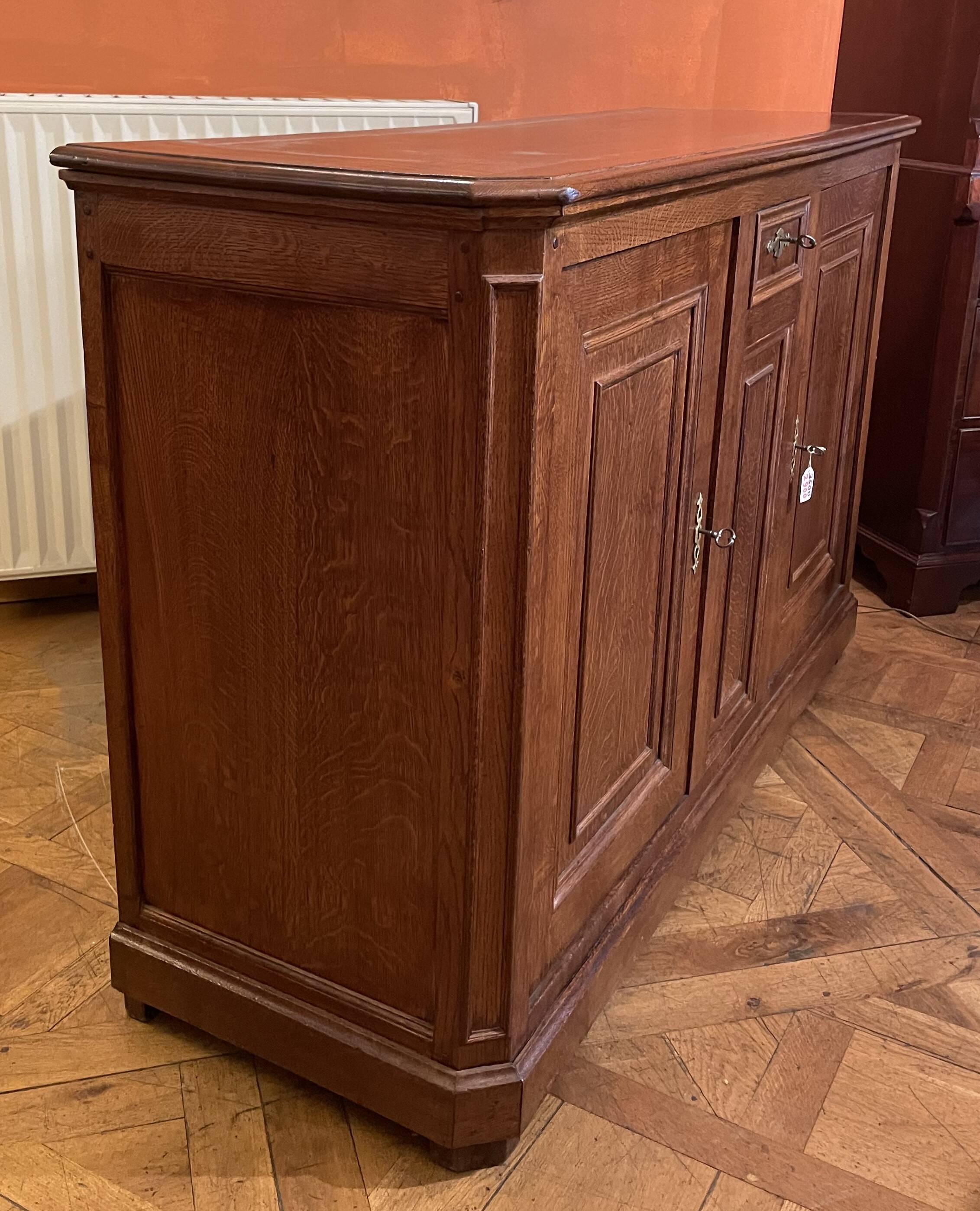 Large Oak Sideboard with Two Doors - 19th Century