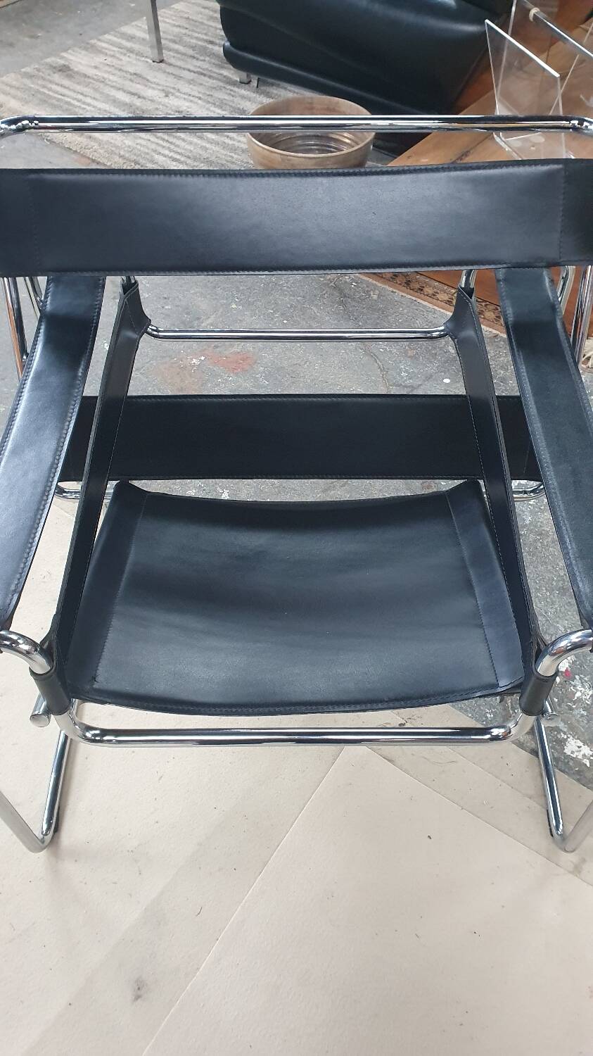 Wassily leather armchair by Marcel Breuer