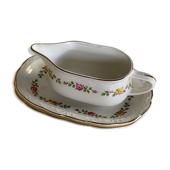 Raviers et saucière en faïence ancienne Digoin