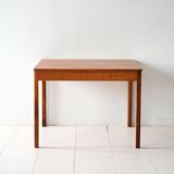 Vintage Scandinavian teak coffee table with carved edge
