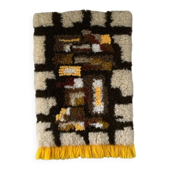 Mid century modern woven wall hanging tapestry, 60s