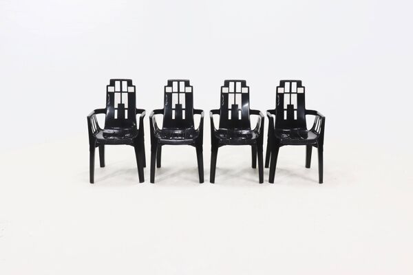 Ensemble de 4 chaises Boston de Pierre Paulin pour Henry Massonnet France 1980