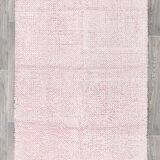 4x7 Shades Of Pink & Beige Handmade Wool Vintage Rug, 129x220Cm SK 34944