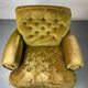 Fauteuil club vintage en tissu vert