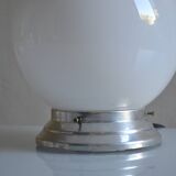 Art Deco table lamp with white opaline glass globe