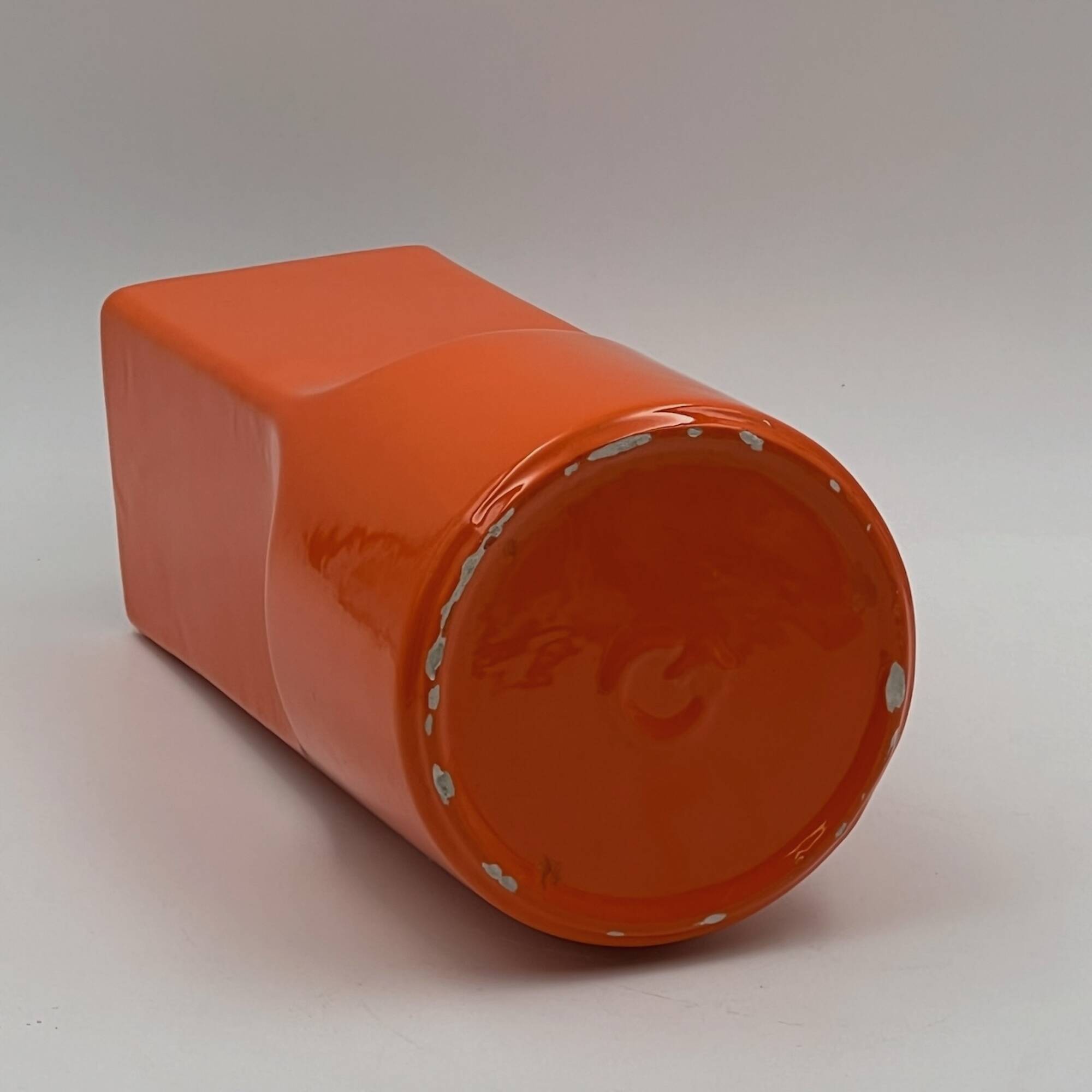 Gabbianelli Space Age Ceramic Vases in Orange and White, 1960s