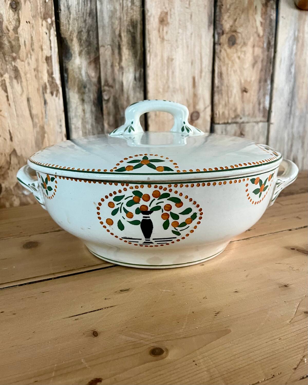 Longwy iron earth soup tureen