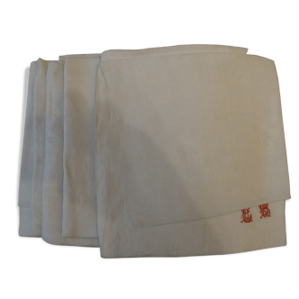 Lot de 6 serviettes monogrammées  LR