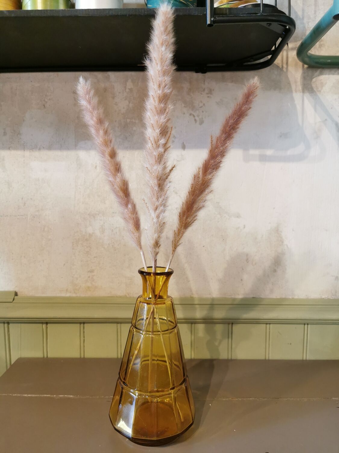 Art deco glass carafe in yellow