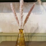 Carafe art deco en verre jaune