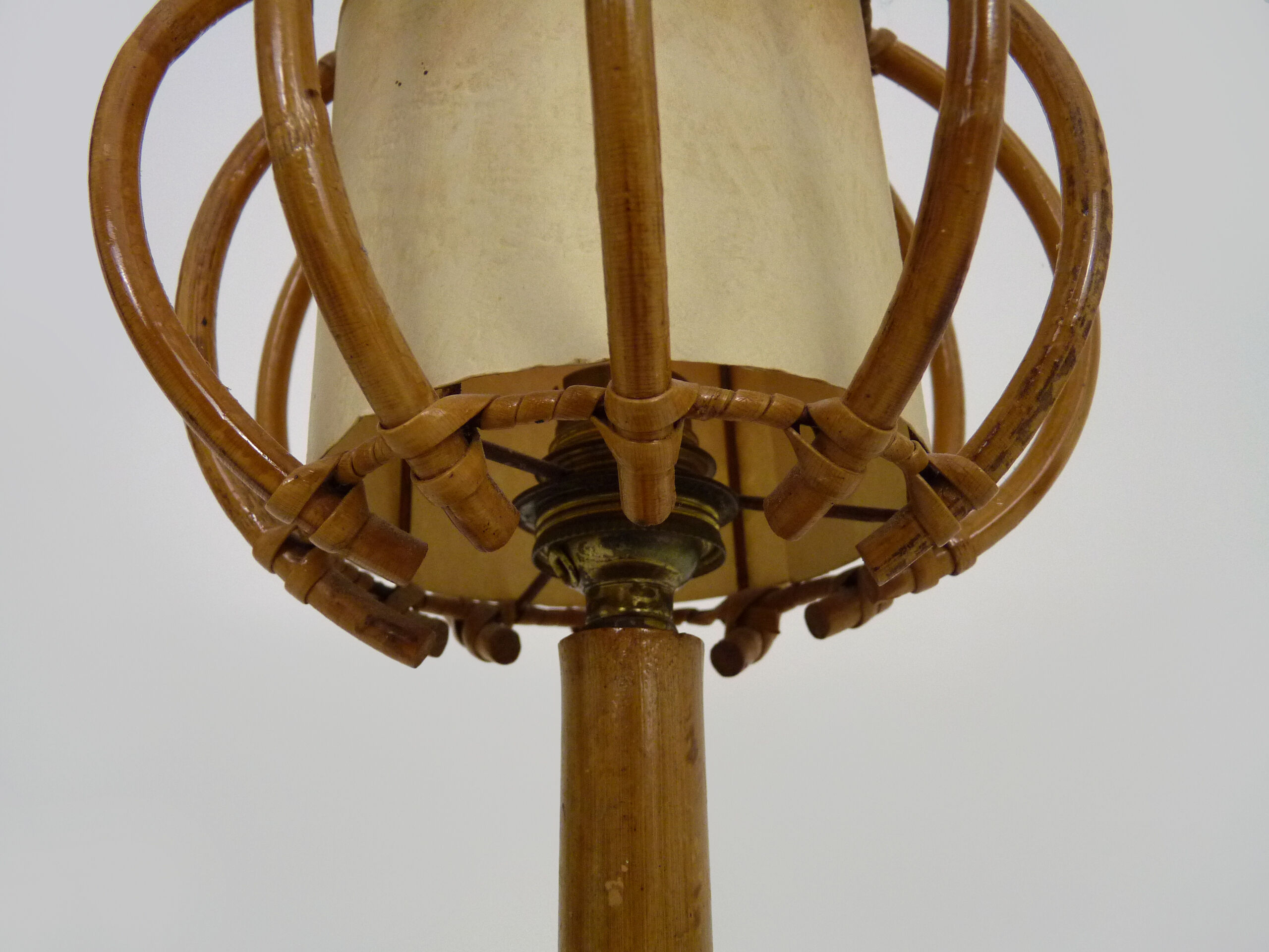Rattan bedside lamp, 50s