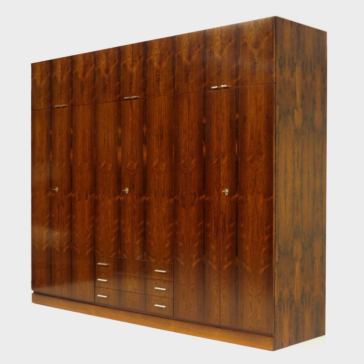 Large vintage mid century modern XL wardrobe with drawers in rosewood 1960s