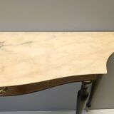 Canaletto Walnut and Beech Console with a Marble Top attr. to Paolo Buffa