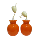 Pair vintage orange hanging lamps