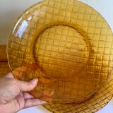 Vintage smoked glass plates