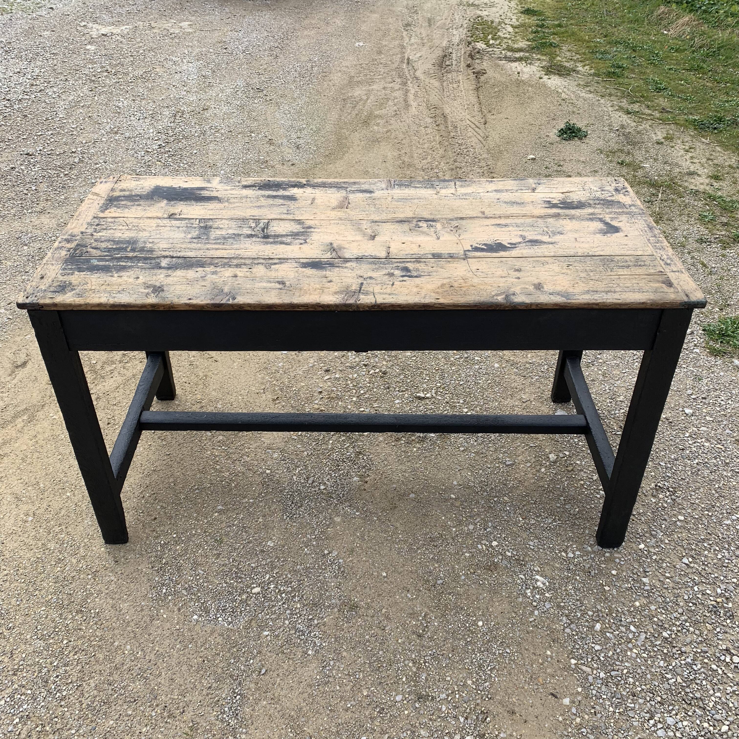 Old black wooden farmtable