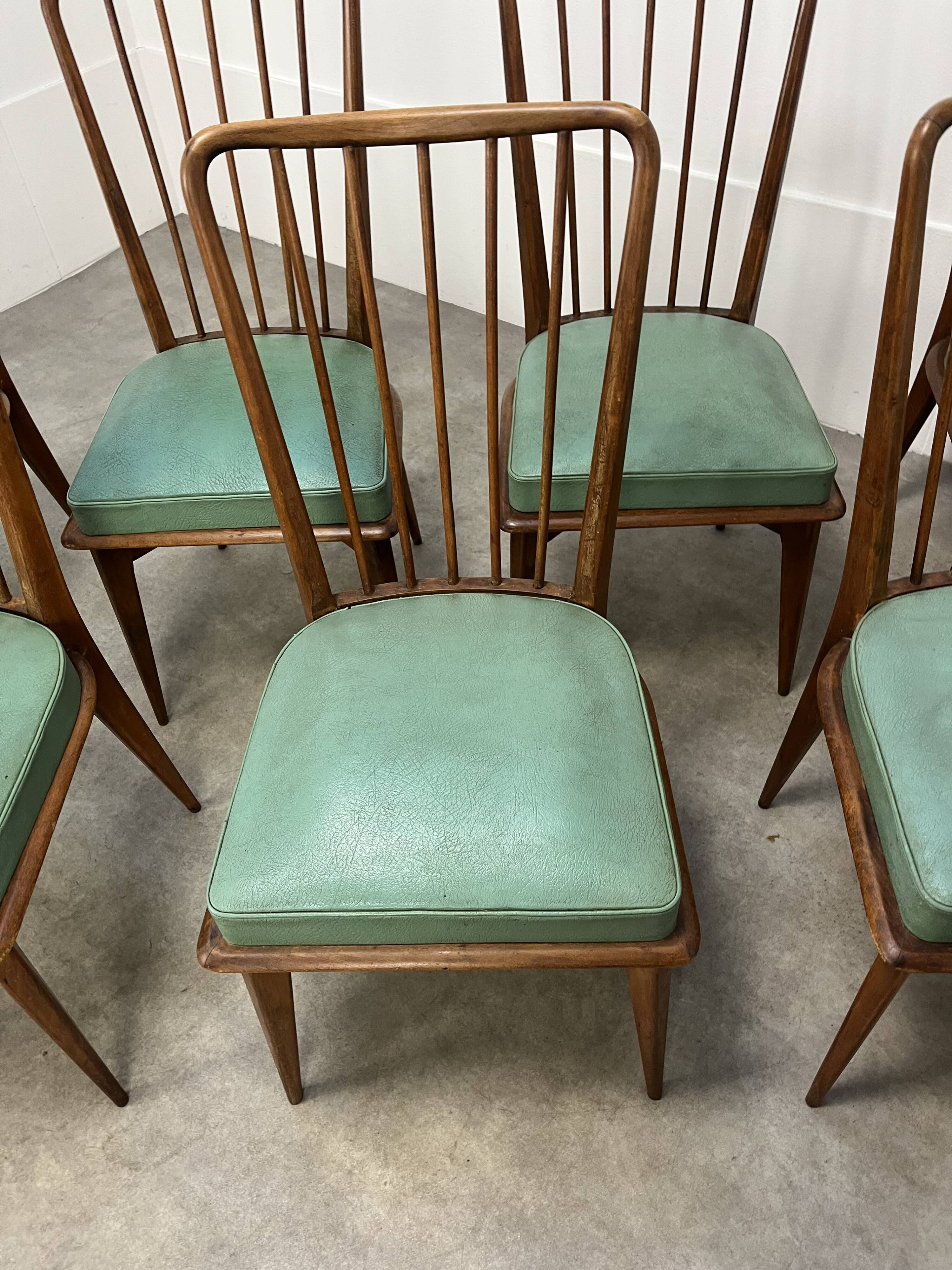 8 Charles Ramos chairs from the 50s