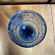 Set of 4 Stemmed Glasses Moulded Blue Marine Decor 1960s Vintage