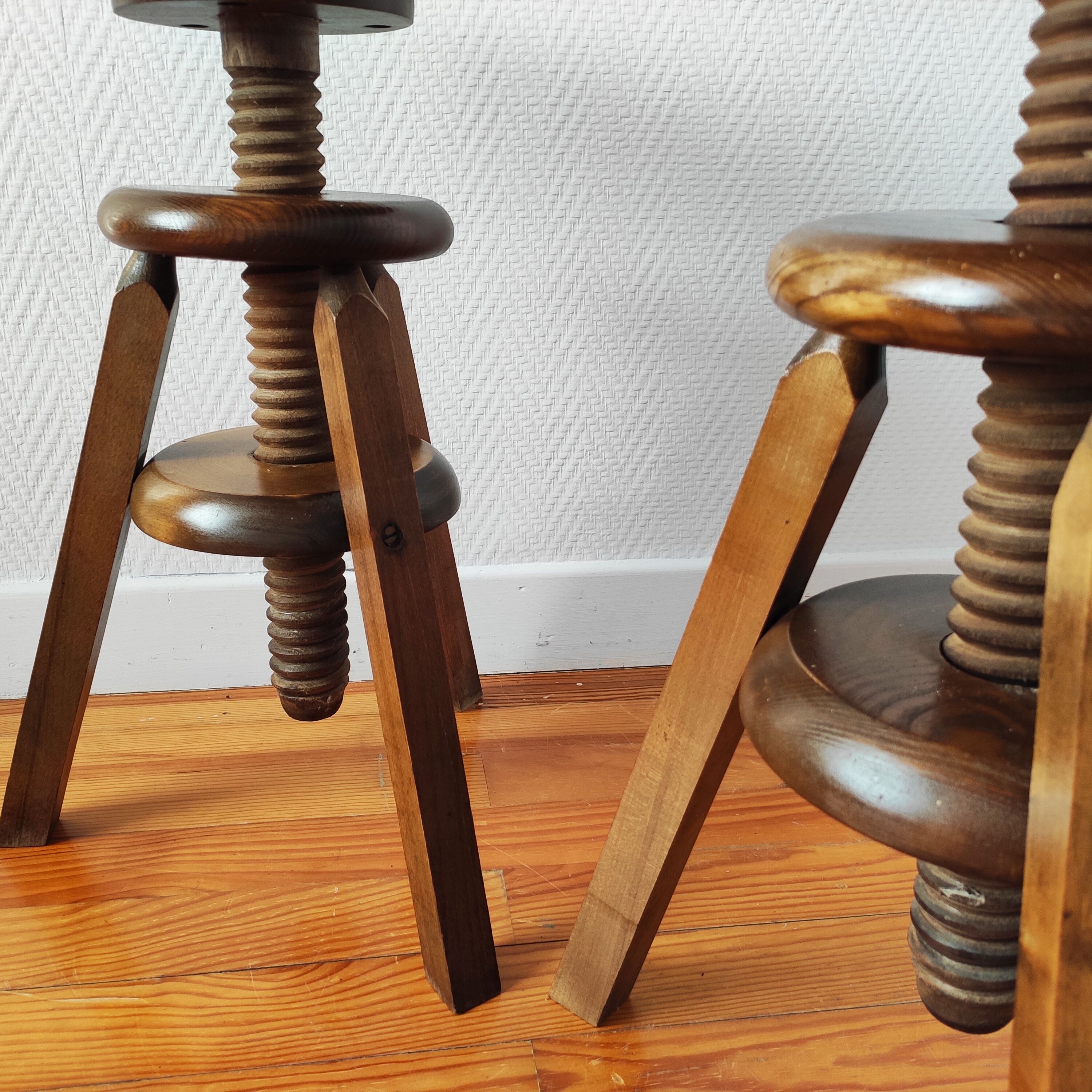 Old workshop screw stools