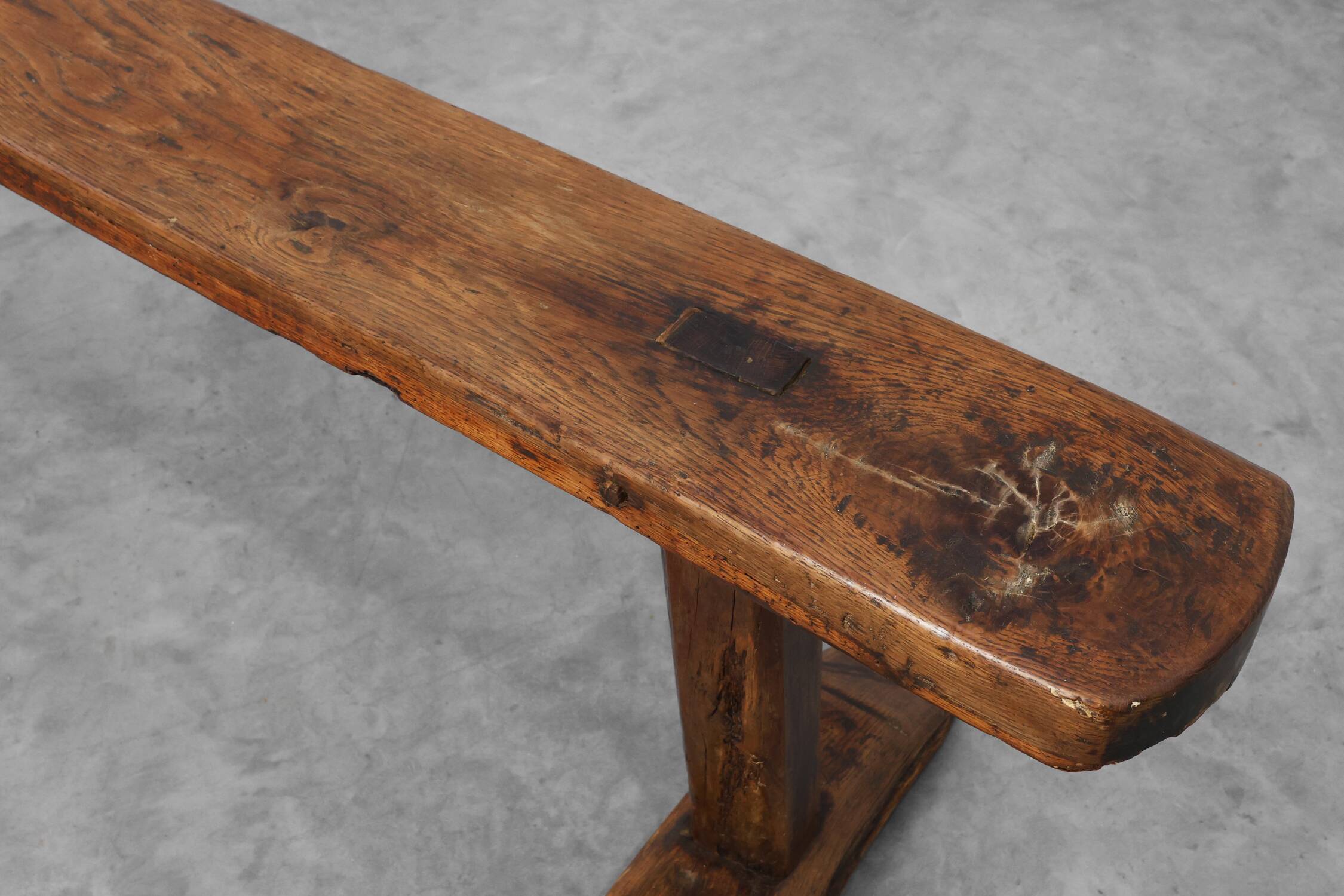 Rustic oak bench, France, Mid 19th century