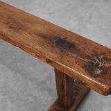 Rustic oak bench, France, Mid 19th century