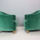 Pair of velvet armchairs Gio Ponti style