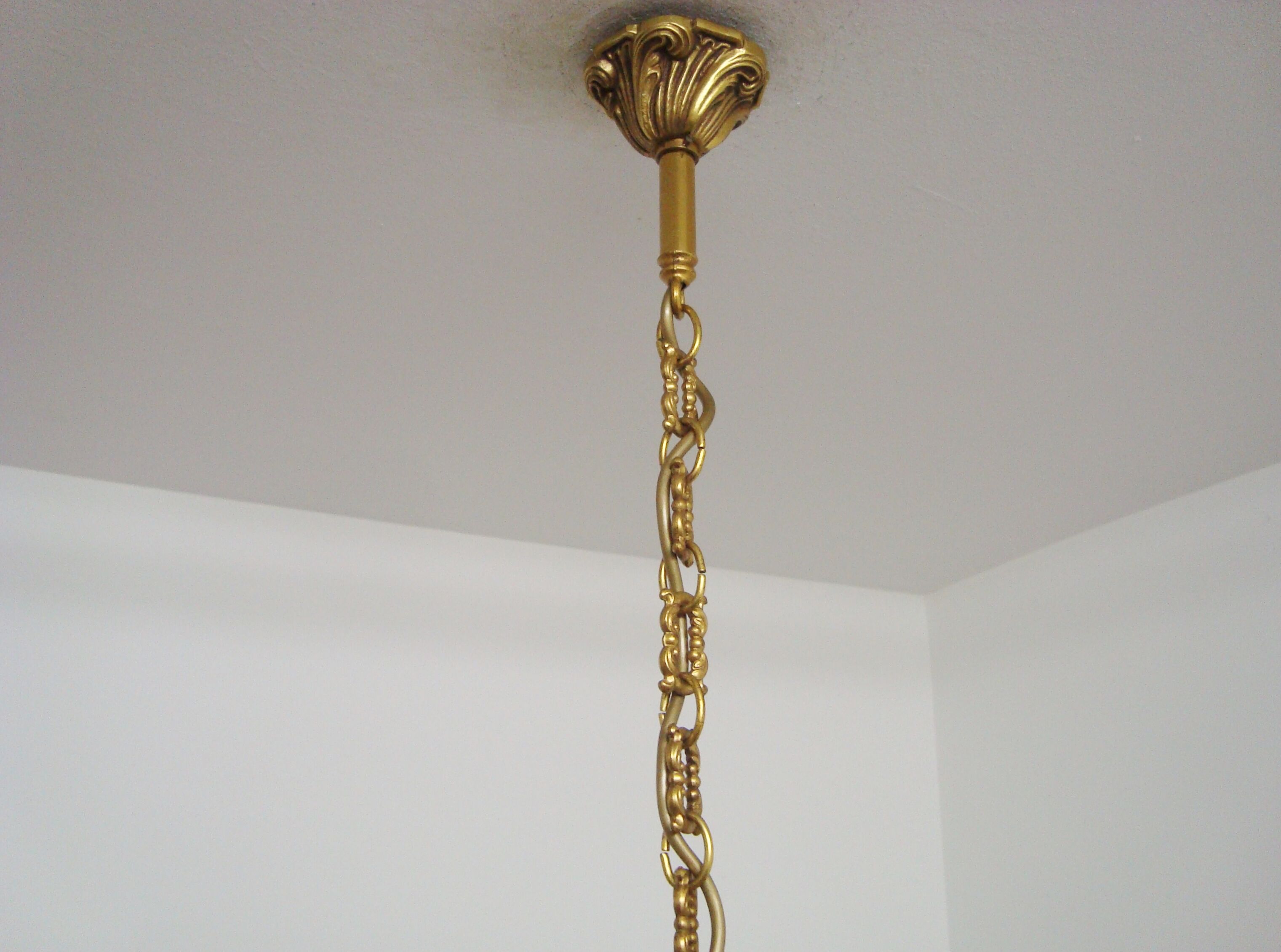 Lustre vintage Lucien Gau Paris en bronze