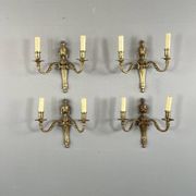 Set of four bronze wall sconces, Louis XVI style, 20th century.