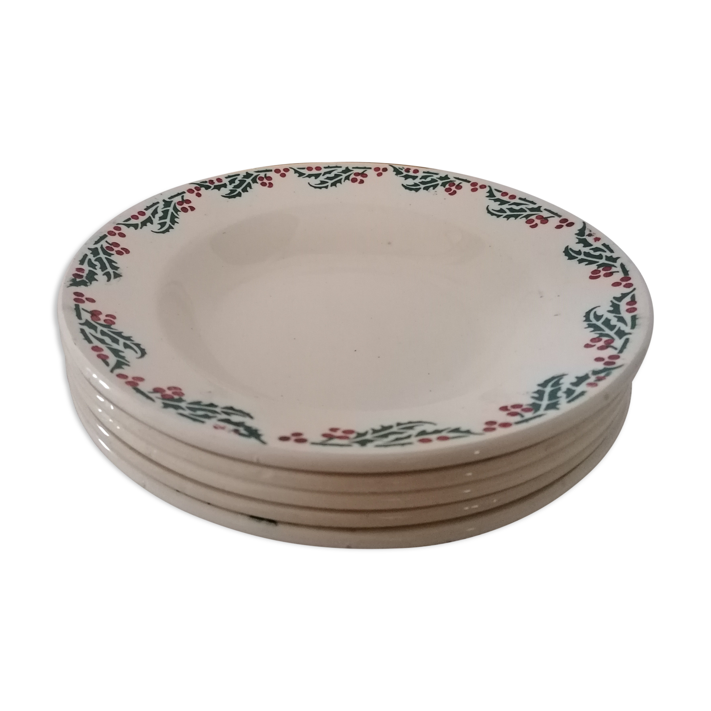 Assiettes en faïence houx
