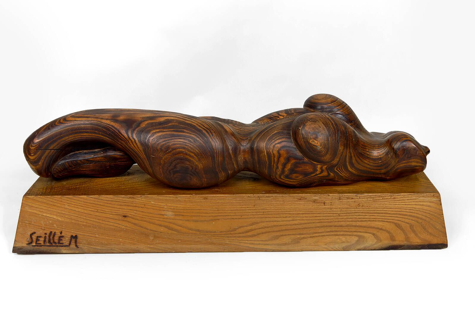 Important Sculpture of a Woman's Body, Cedar and Oak, Brutalism, 1970