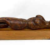 Important Sculpture of a Woman's Body, Cedar and Oak, Brutalism, 1970