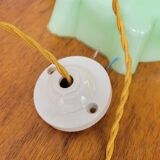 Green draped opaline pendant lamp