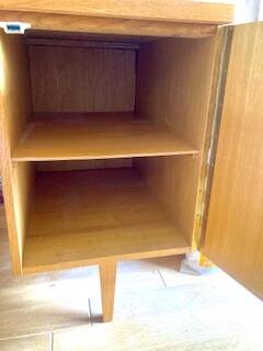 Bureau vintage  frandem années 60 - chêne doré - 3 tiroirs + 1 porte