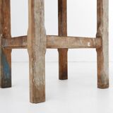 Industrial console table with patinated colorful paint, Belgium ca. 1950