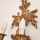 Louis XVI wall lamps Rocaille gilded carved wood antique mirror glass