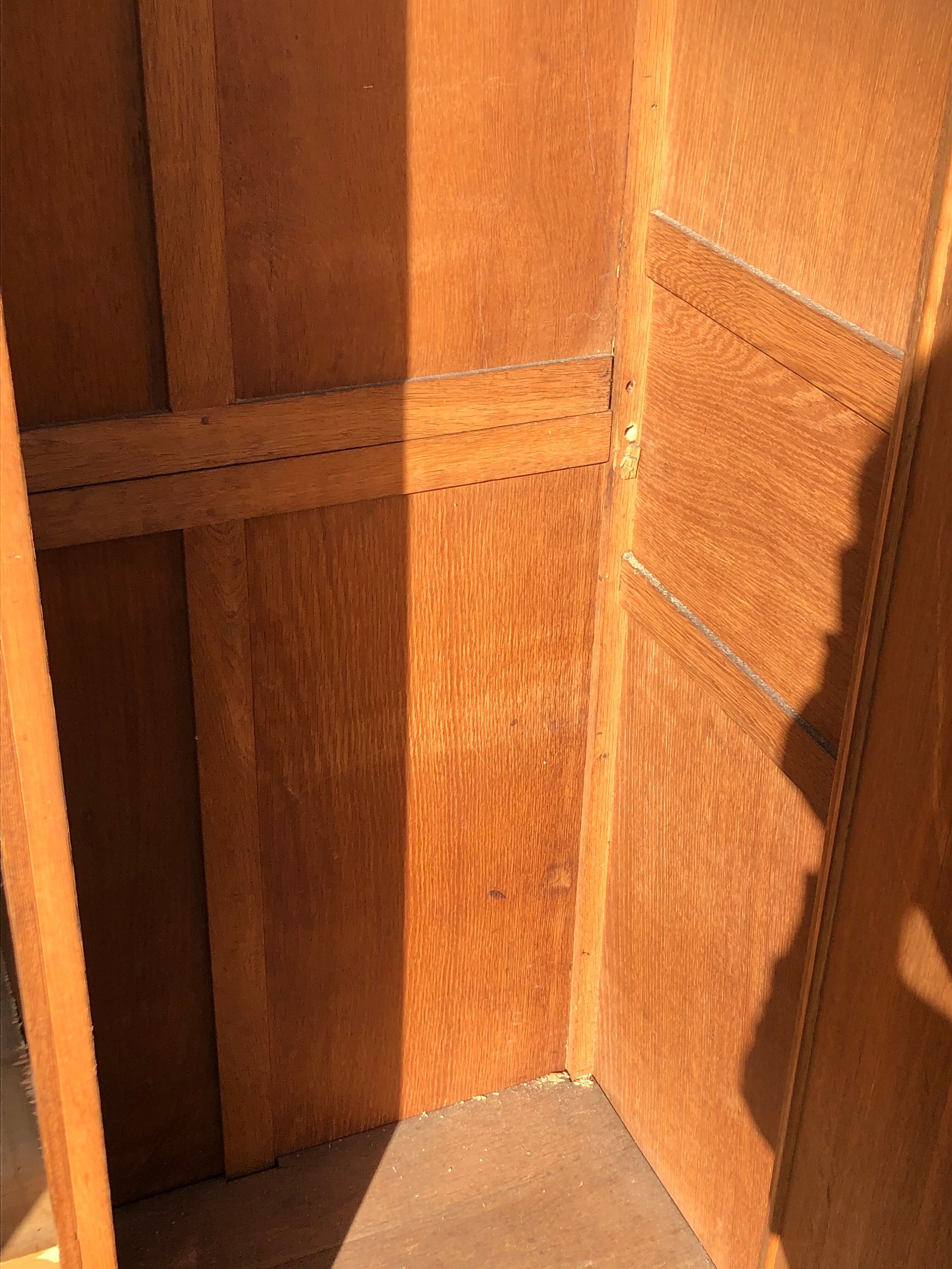 Modernist wardrobe in solid oak 1950