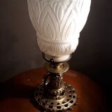 Lamp calice foot bronze and brass tulip mold and press 1900 a 20 not sign