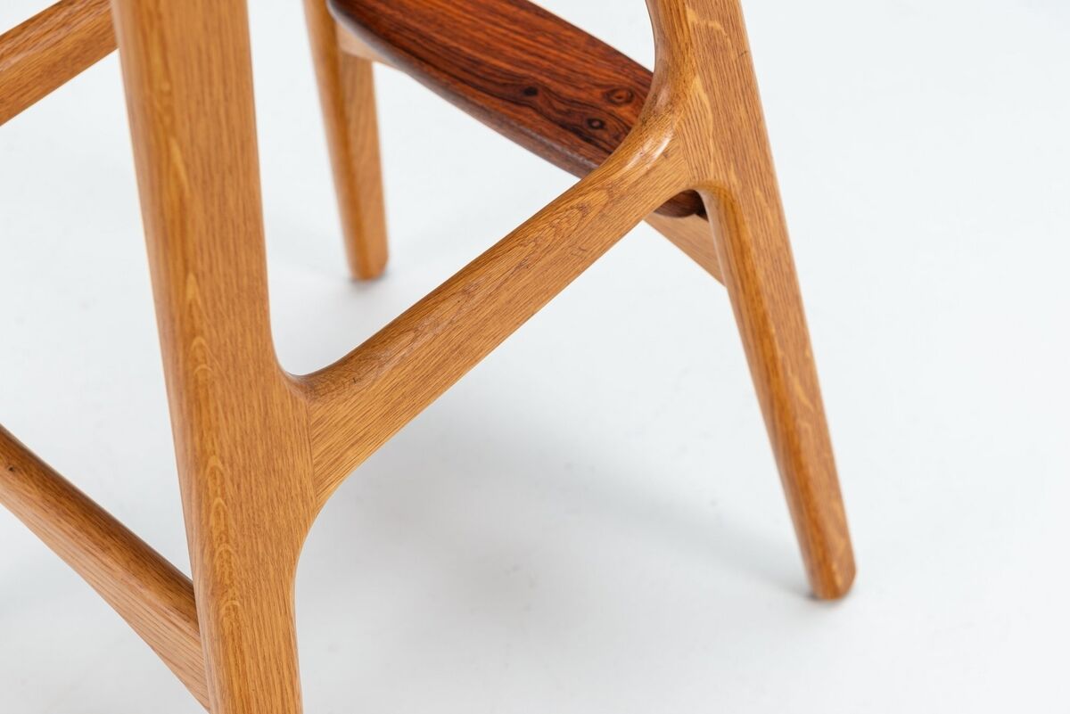 Erik Buch set of four “OD61” bar stools Oddense Mobler Denmark 1965