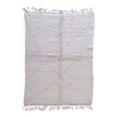 Tapis Beni Ouarain blanc et rose