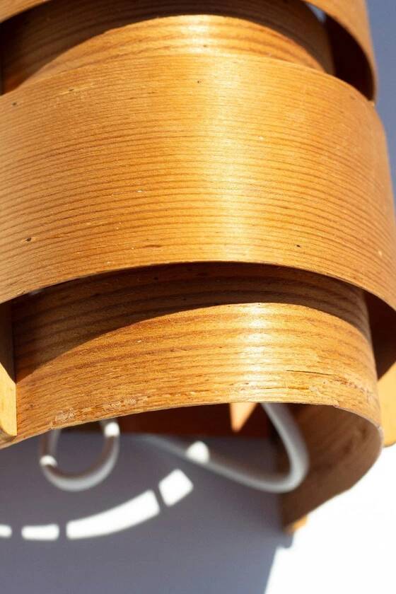Hans-Agne Jakobsson wall lamp in pine veneer V155 - Sweden, 1960s
