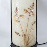 Wrought iron lamp and Perspex lampshade with herbarium decor