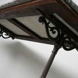 French Marble & Cast Iron Console or Side Table, 19th Century