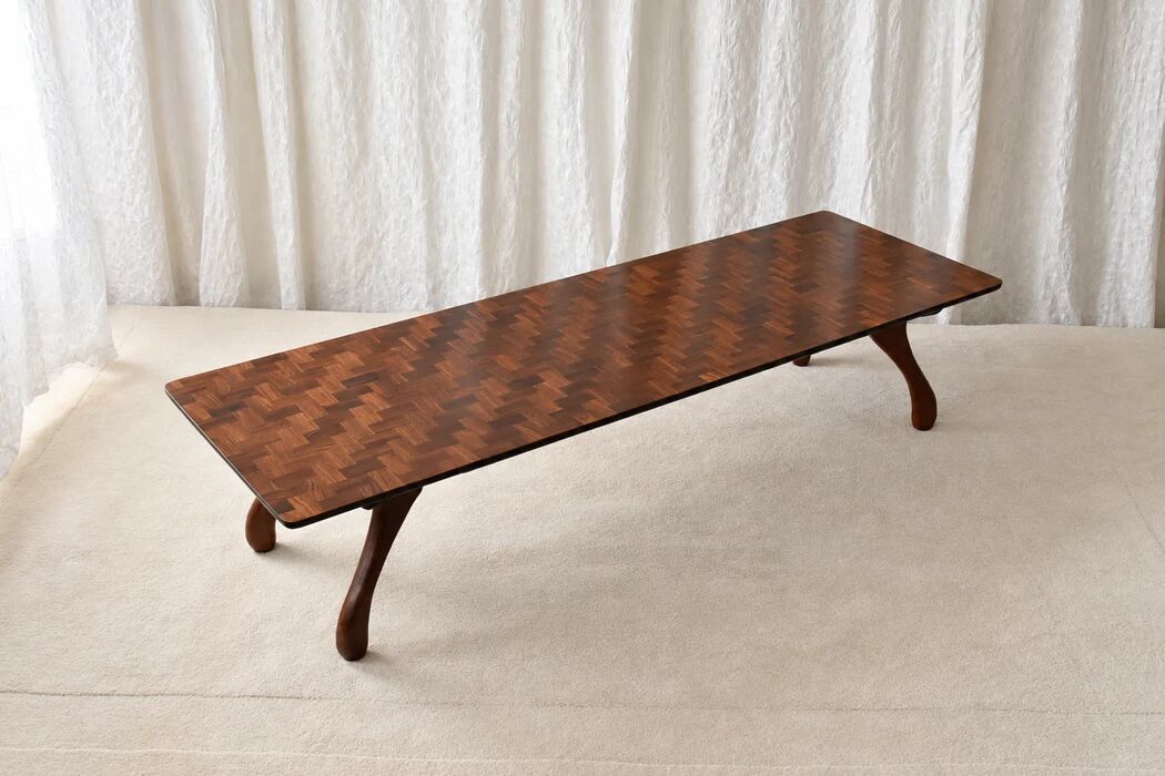 Don S. Shoemaker cocobolo parquet coffee table for Señal S.A., Mexico 1960s