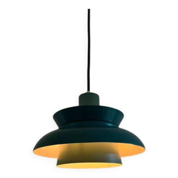 Pendentif vintage danois à plusieurs couches - petite lampe verte